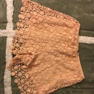 Lace high waisted shorts